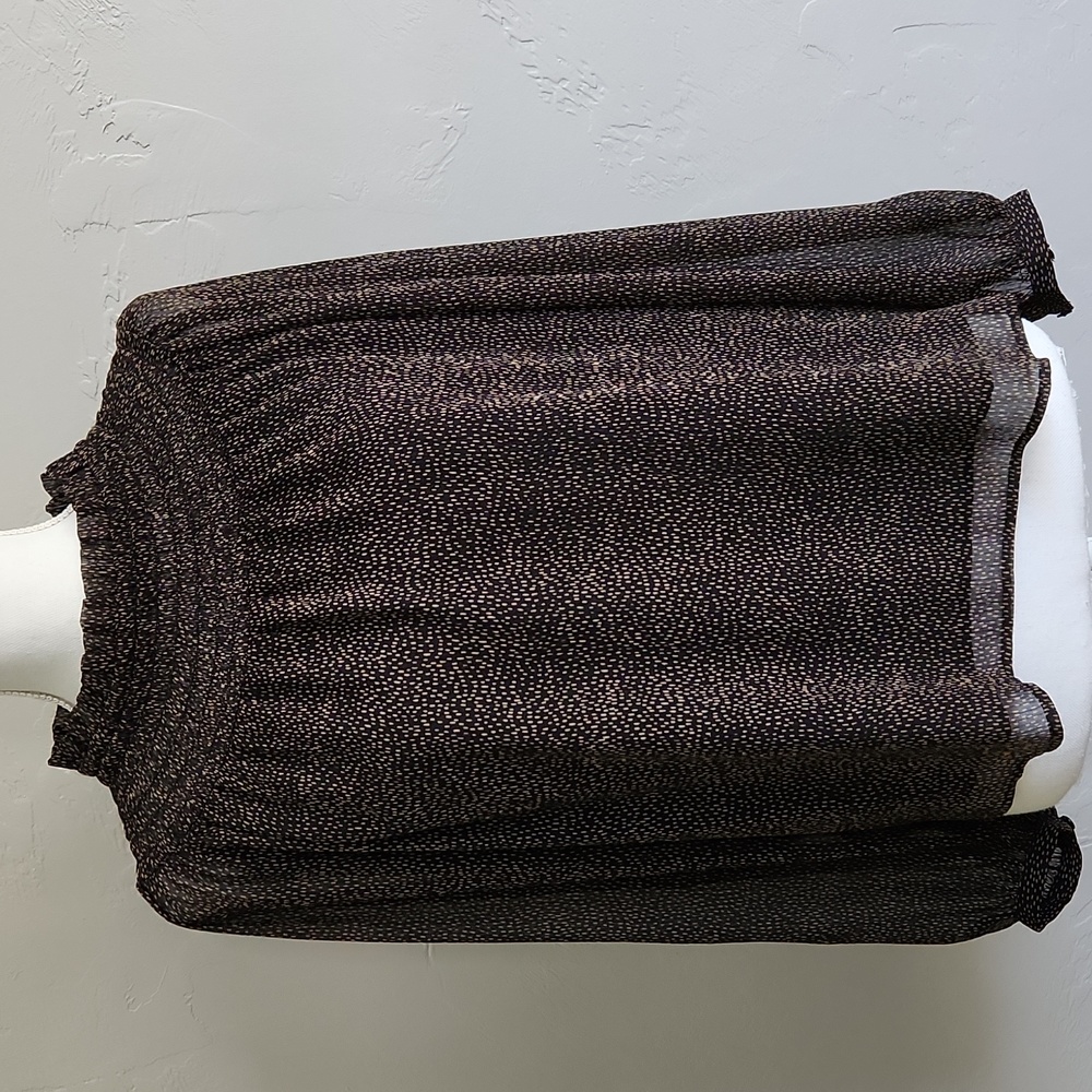 Loft Black/Tan Spotted Smocked Top MP
